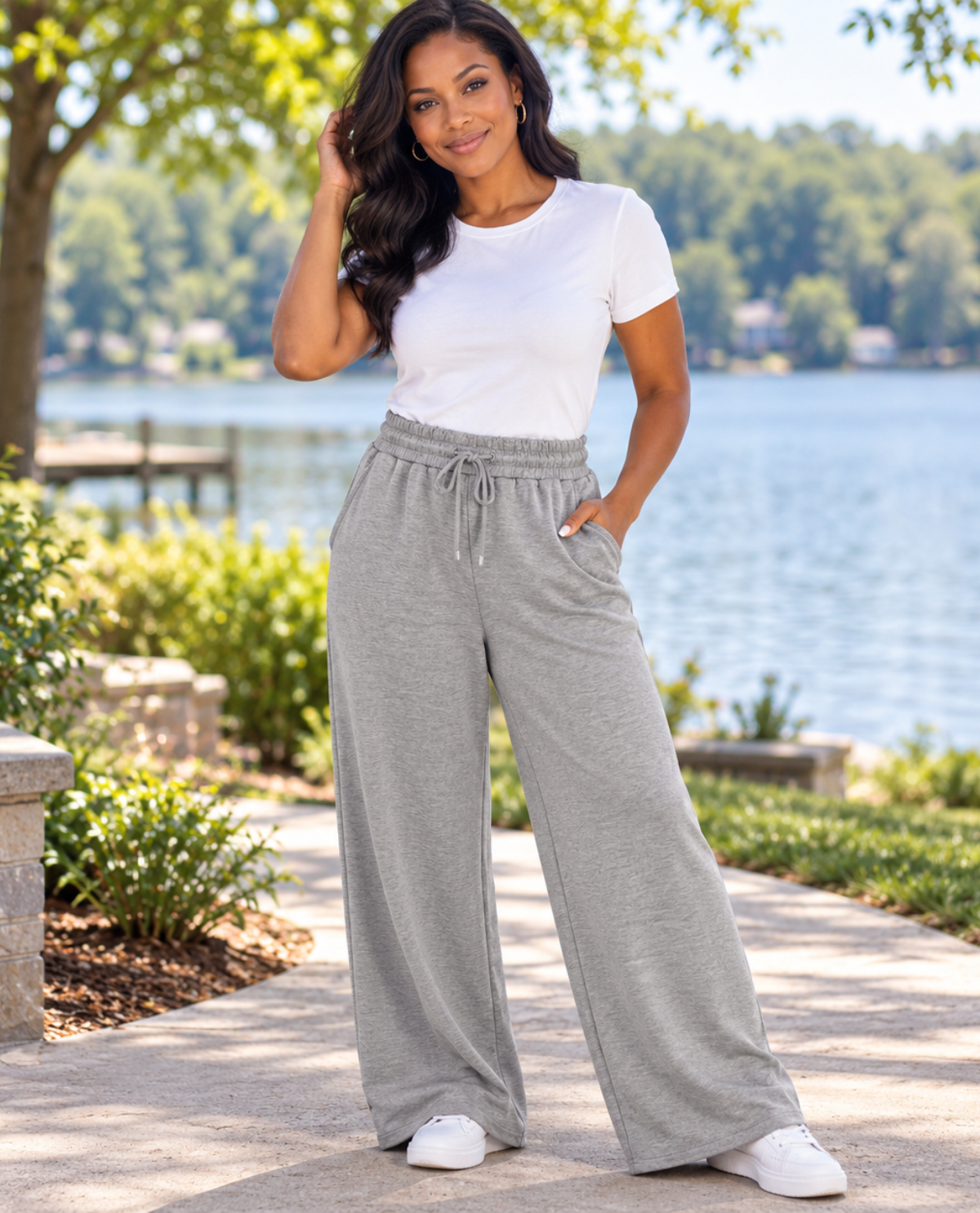 Match Fit Pull On Elastic Pant With Woven Back Pocket