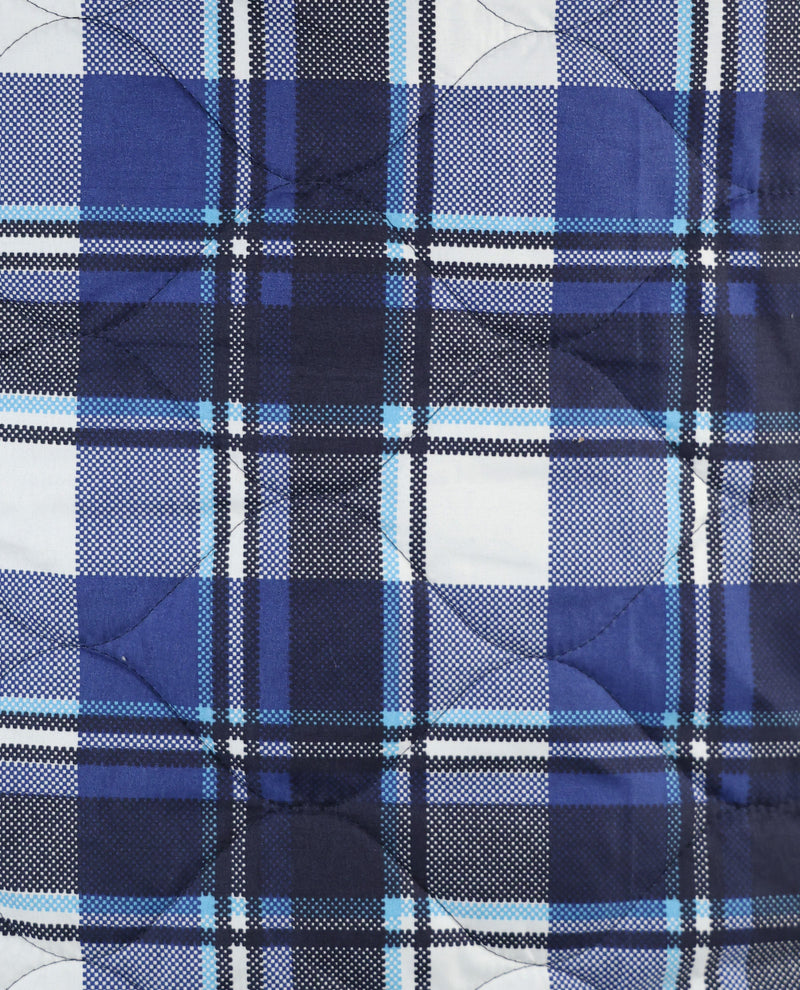 USPA Queen Calvin Plaid 3 Piece Quilt Set