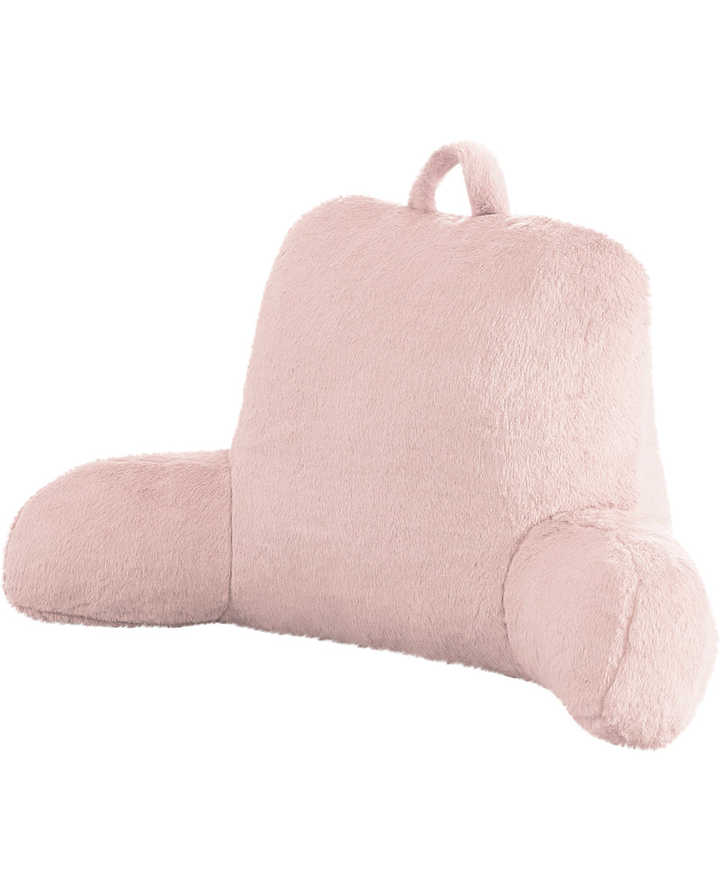 Pink backrest pillow on a white background