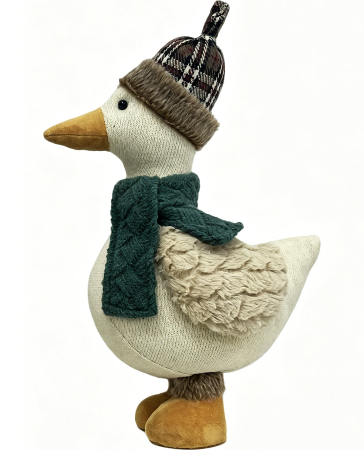 24" Fabric Duck With Tartan Outfit