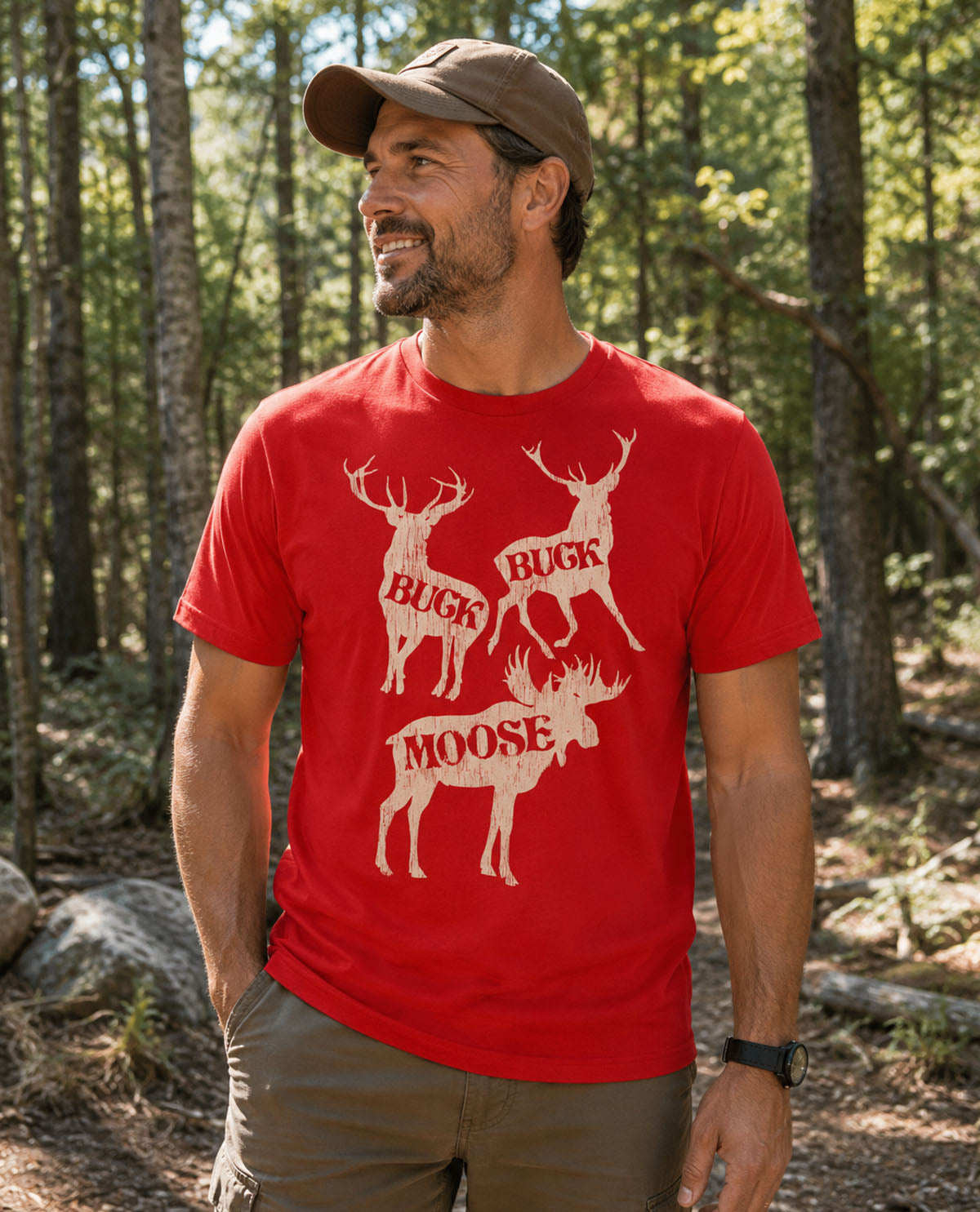 Buck Buck Moose Short Sleeve Tee Red