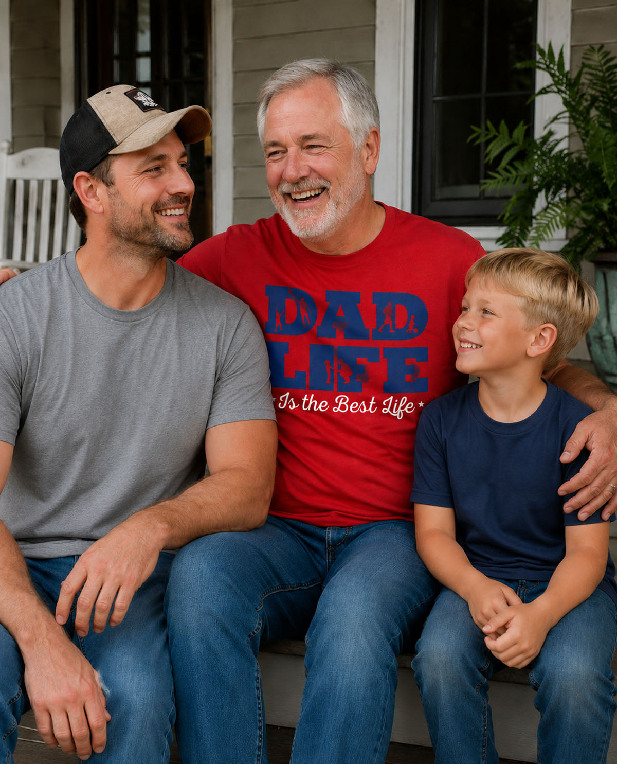 Dad Life Is The Best Life Tee Short Sleeve Tee Red