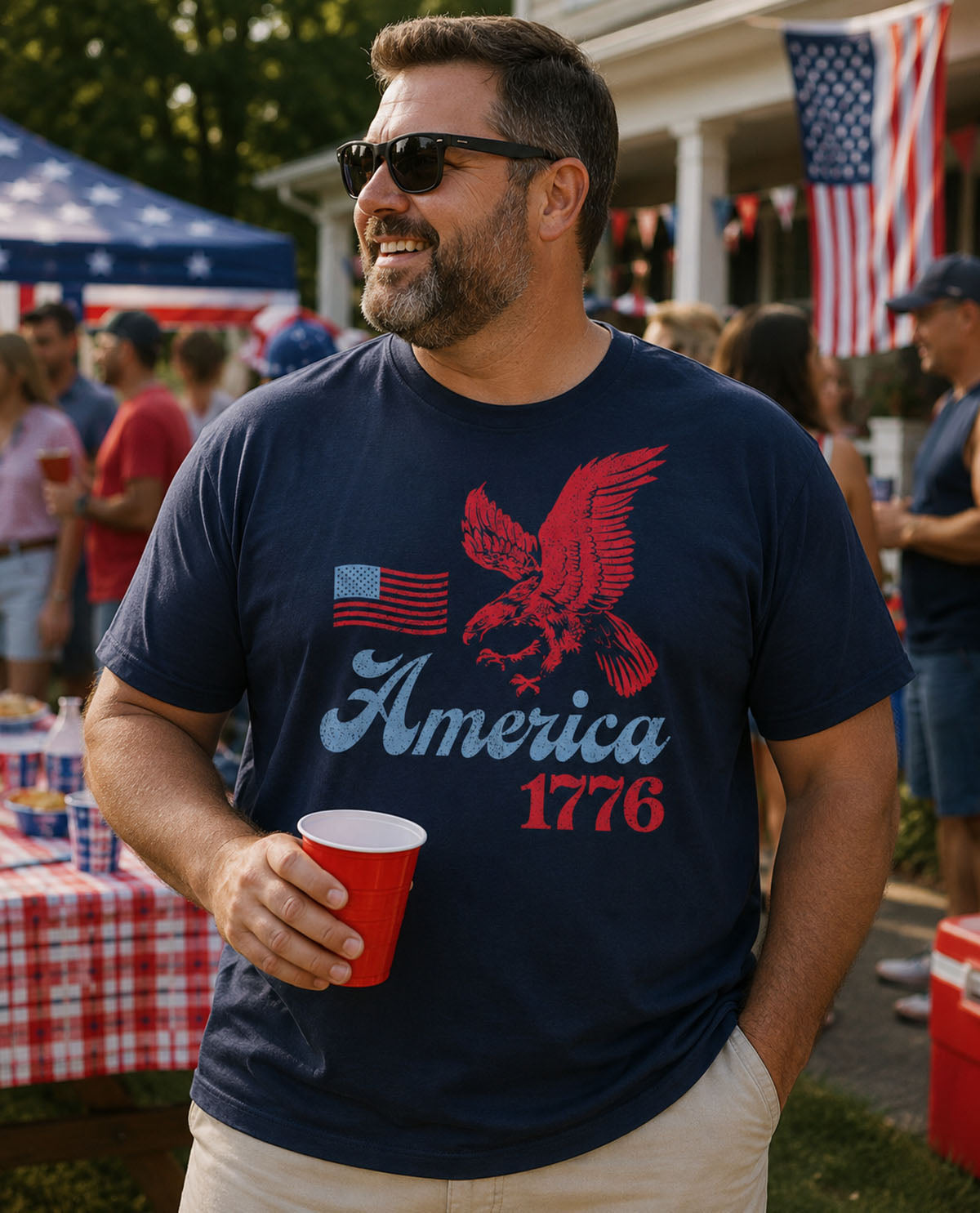 America 1776 Short Sleeve Tee Navy