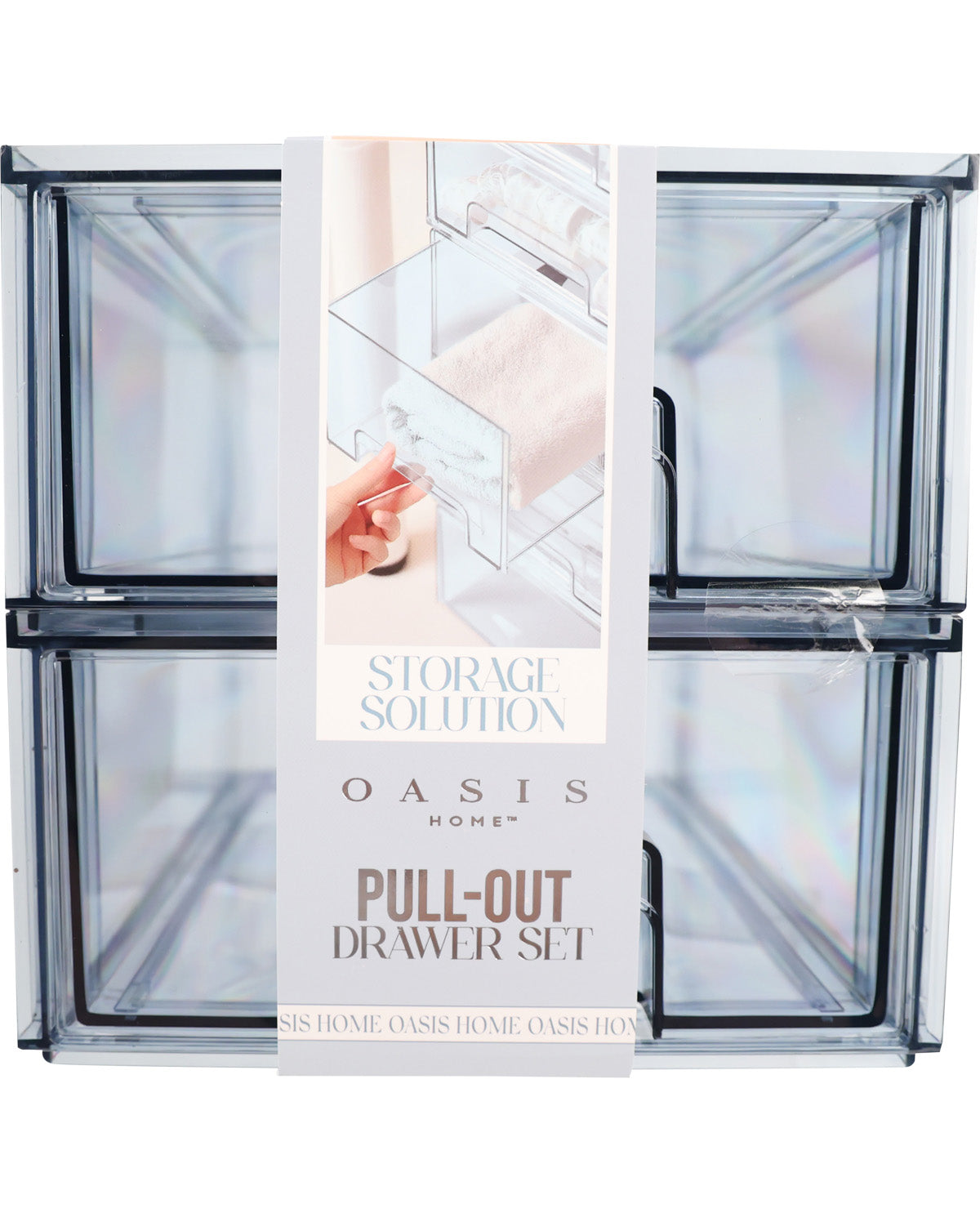 2 Piece Pull Out Storage Boxes - Blue