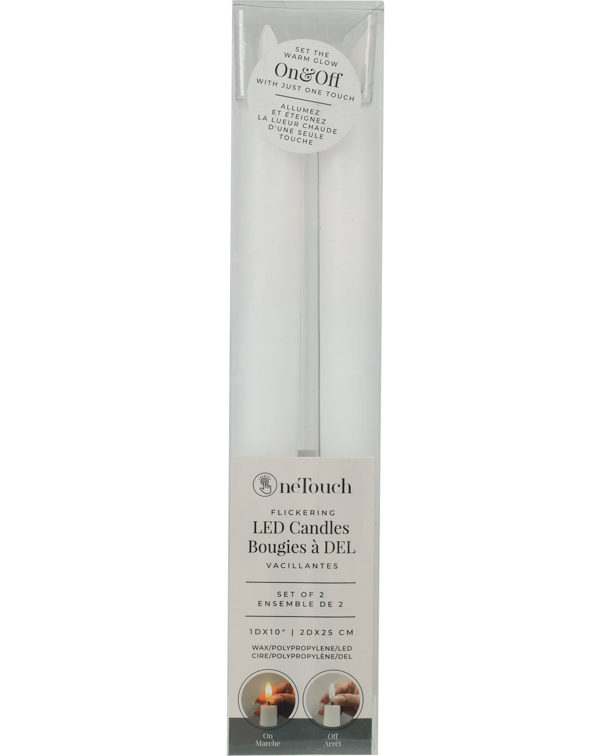 Flickering Led Taper Candle Set of 2