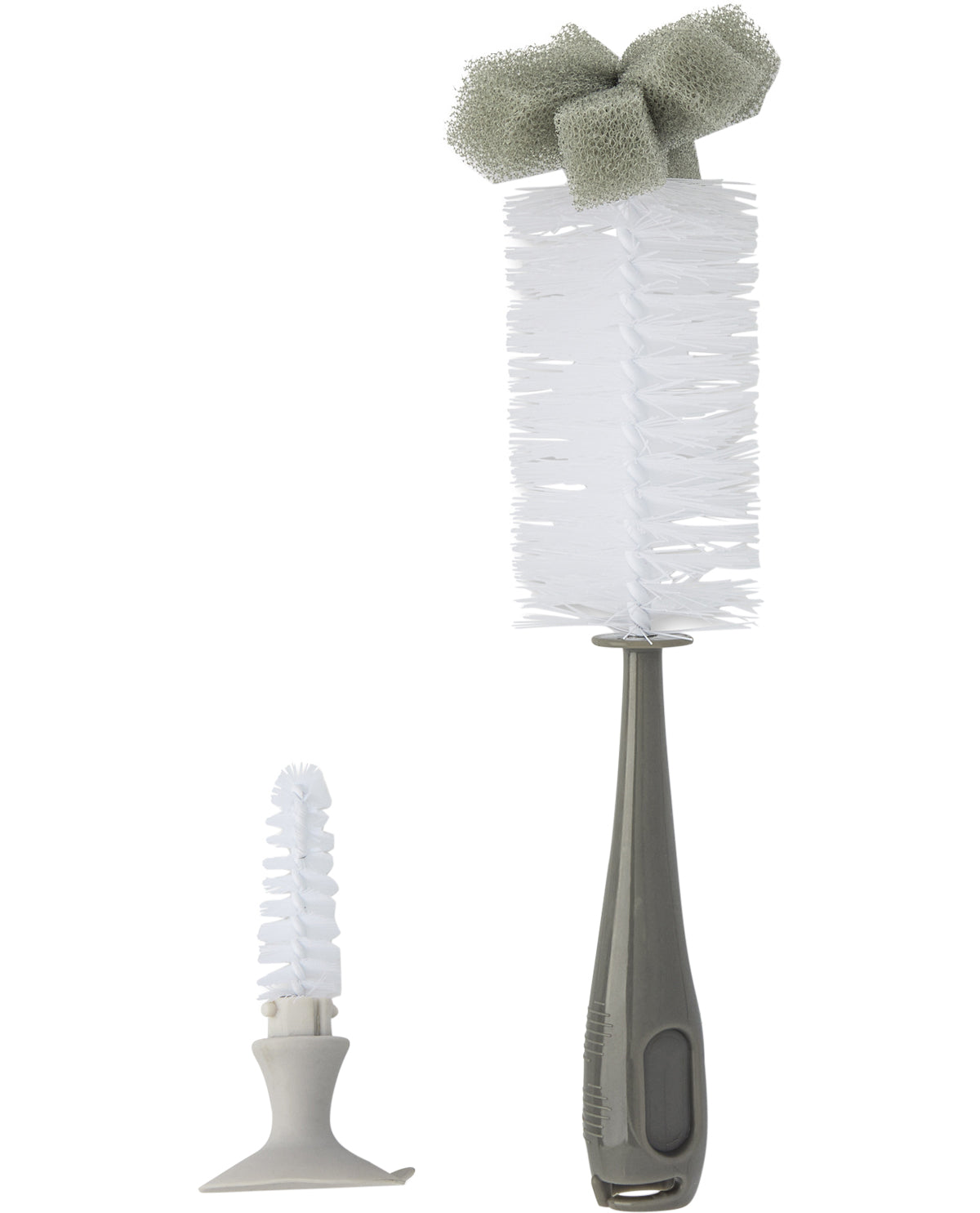 2 Piece Suction Cup Bottle Brush Set - Grey