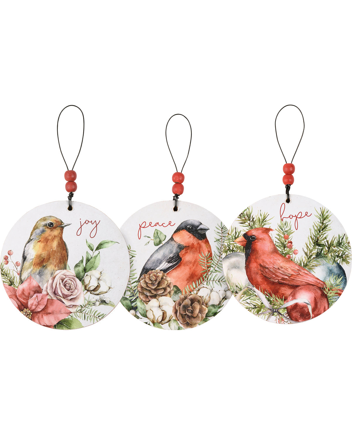 Carson 3 Piece Cardinal Christmas Ornaments