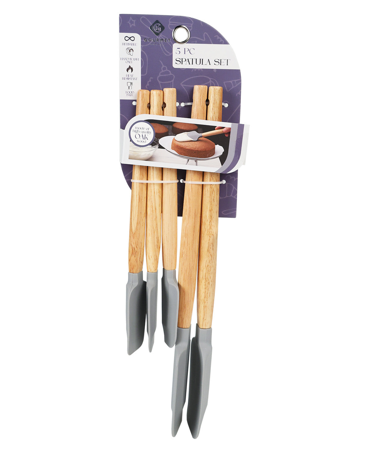 Alloy Wood 5 Piece Baking Spatula Set