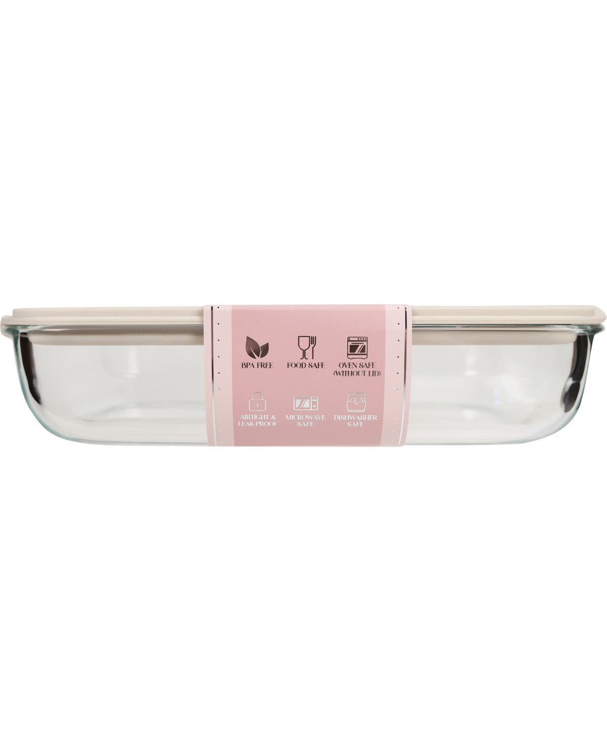 Gourmet Kitchen 51oz Glass Baking Pan - Blush