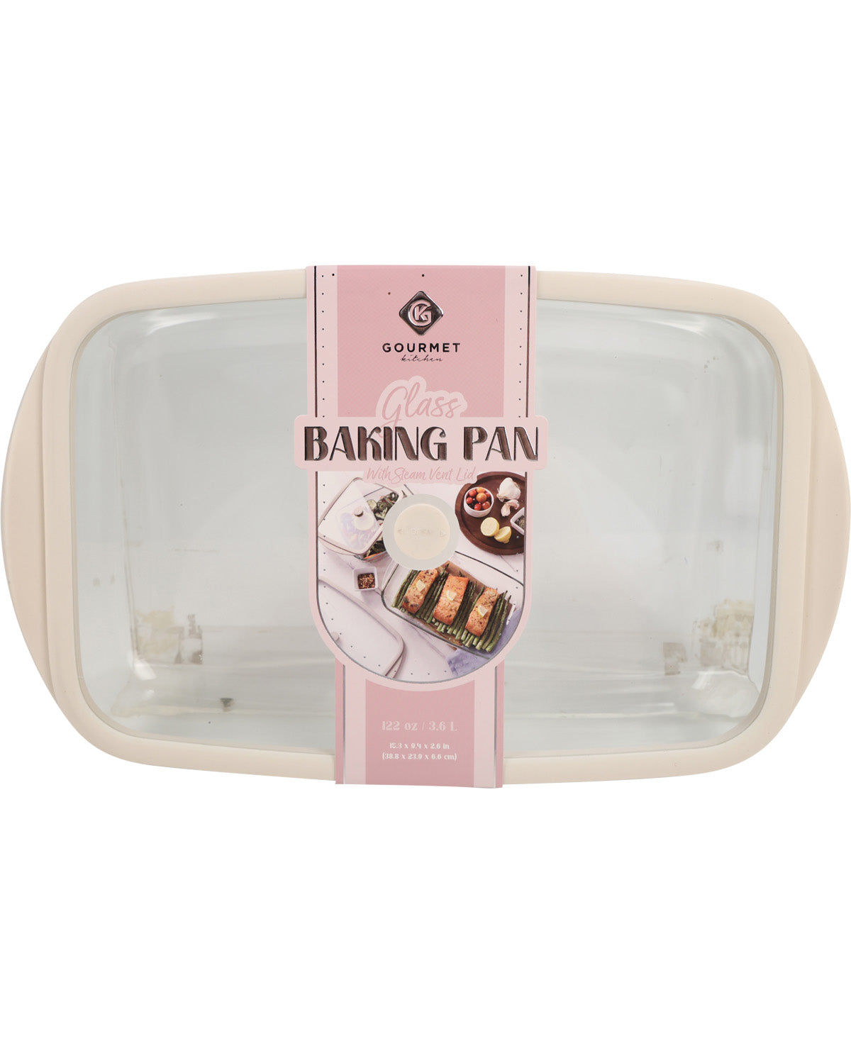 Gourmet Kitchen 122oz Glass Baking Pan - Blush
