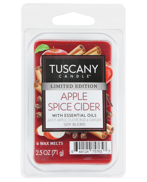 Tuscany Candle Apple Spice Cider wax melt package on a white background