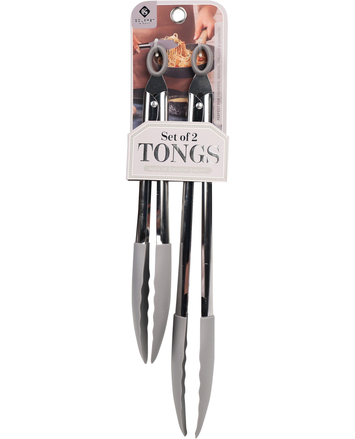 Gourmet Kitchen 2 Piece 11.5"/14" Tongs - Alloy