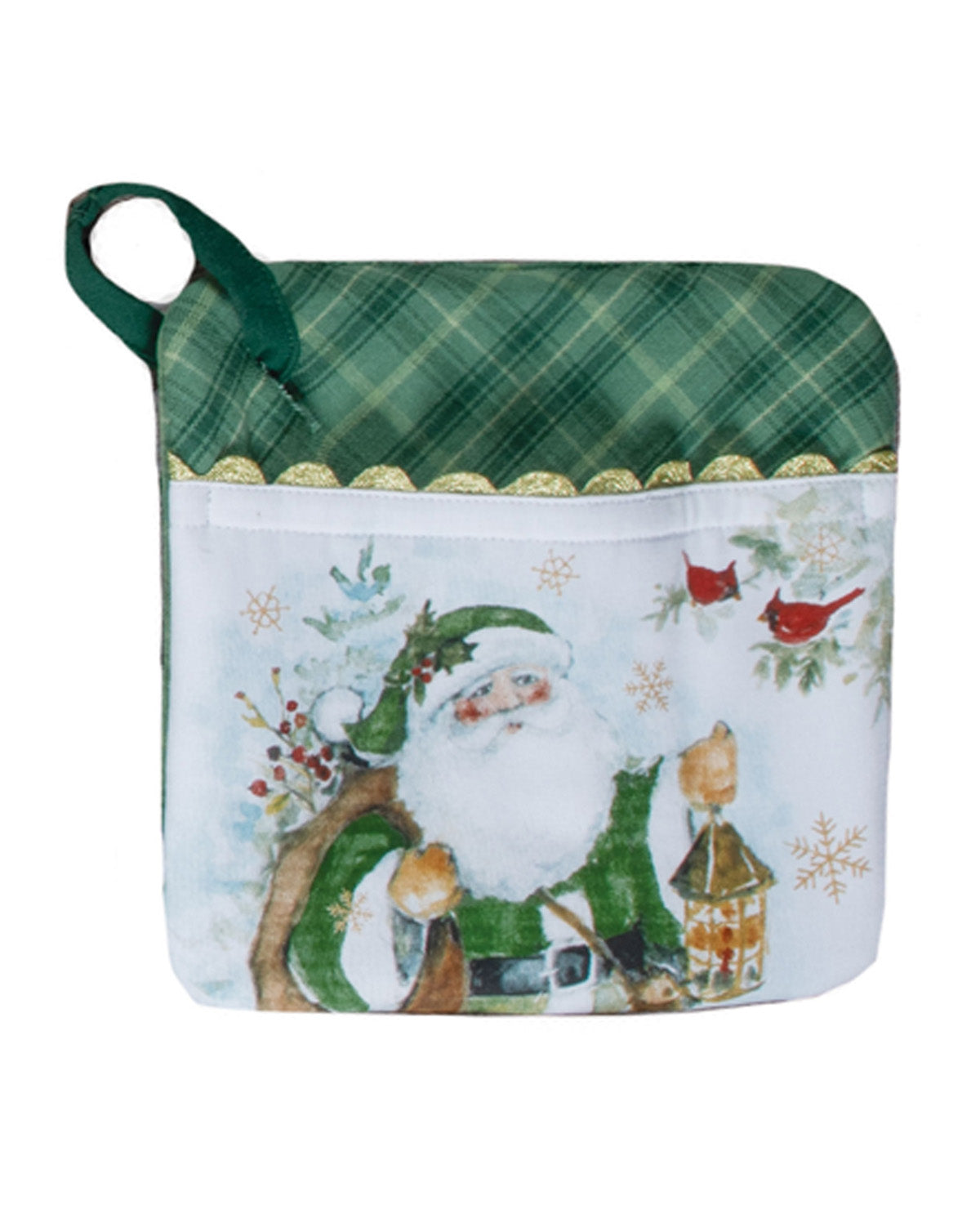 Potholder with Santa Claus design on a white background