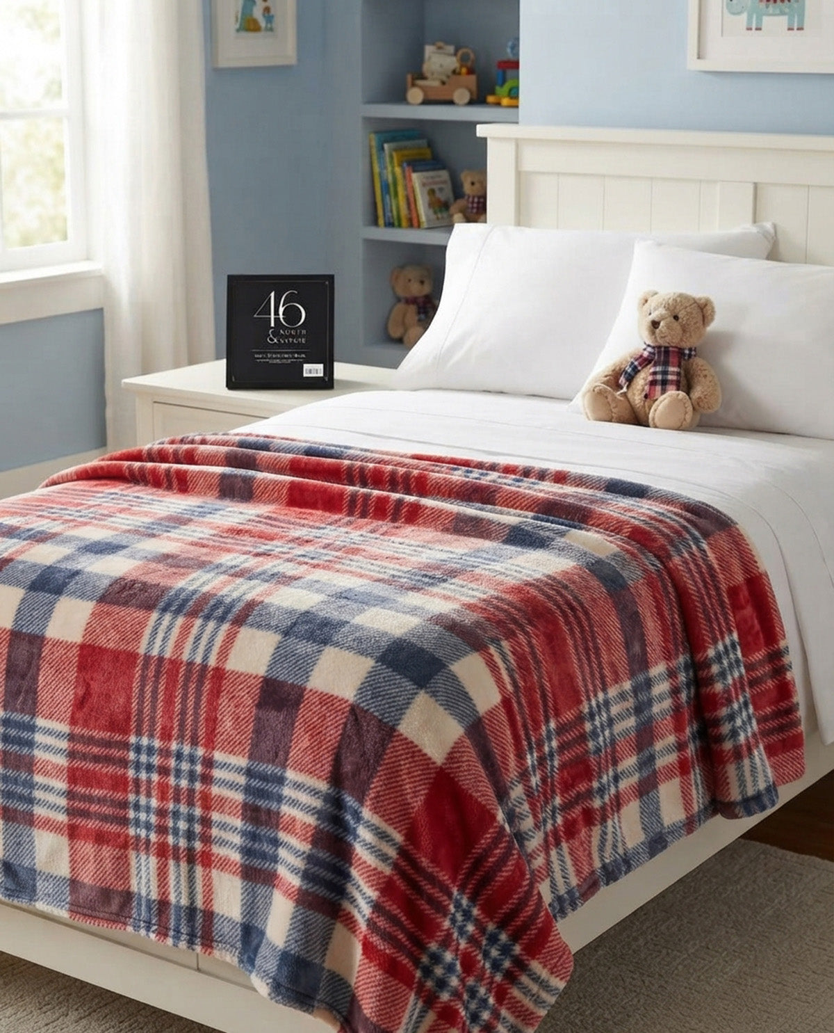 46 North & Savoie Luke Burgundy Plaid Throw