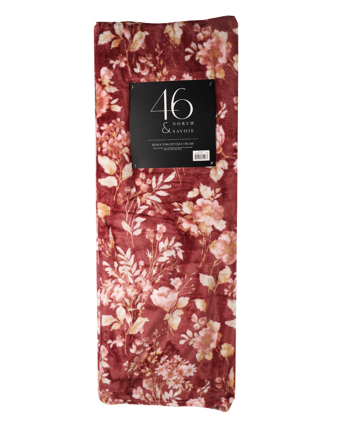 46 North & Savoie Fallon Burgundy Flower Throw