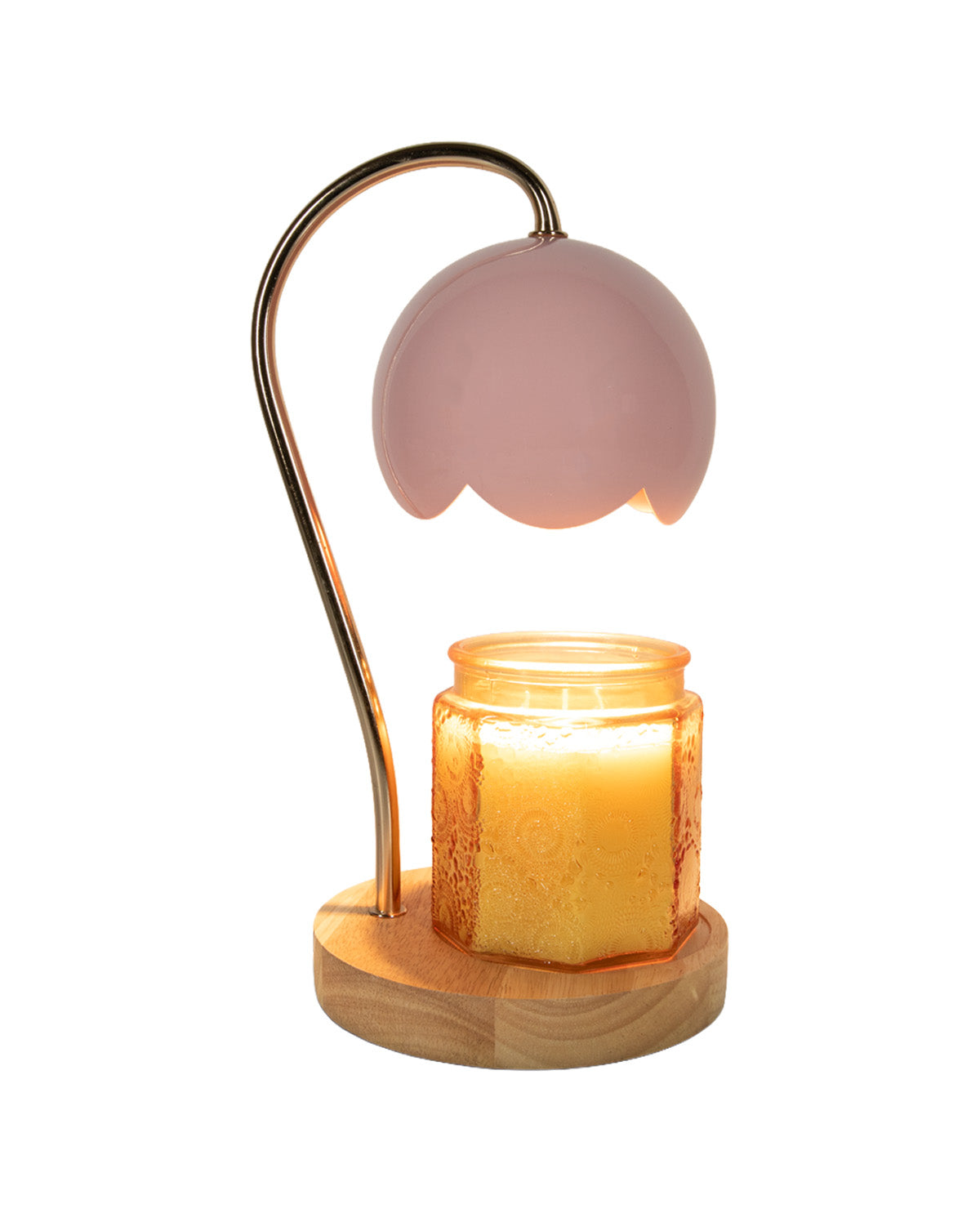 Luze Candle Warmer Light Pink Metal Flower Shade