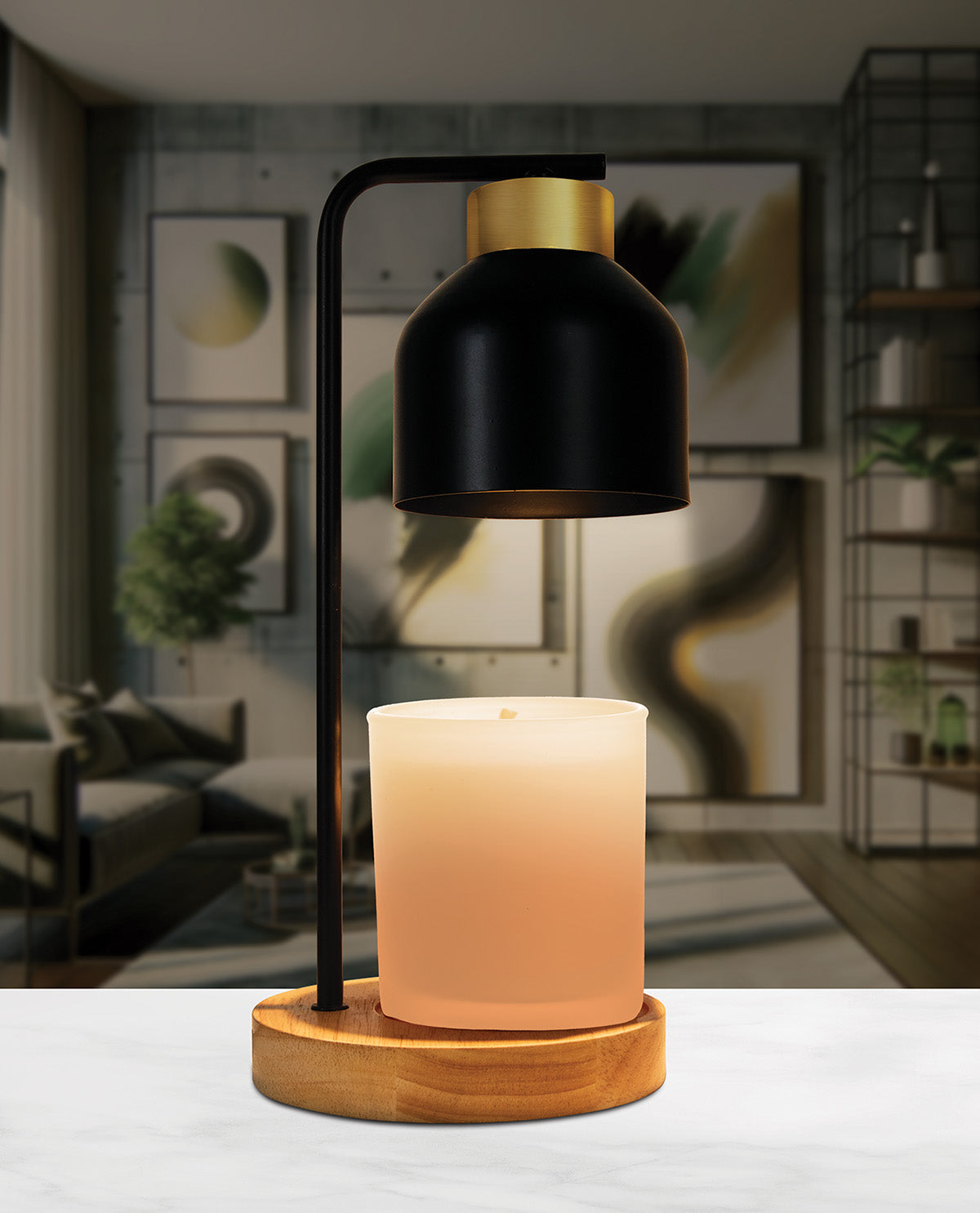 Luze Candle Warmer Light Black Metal Shade