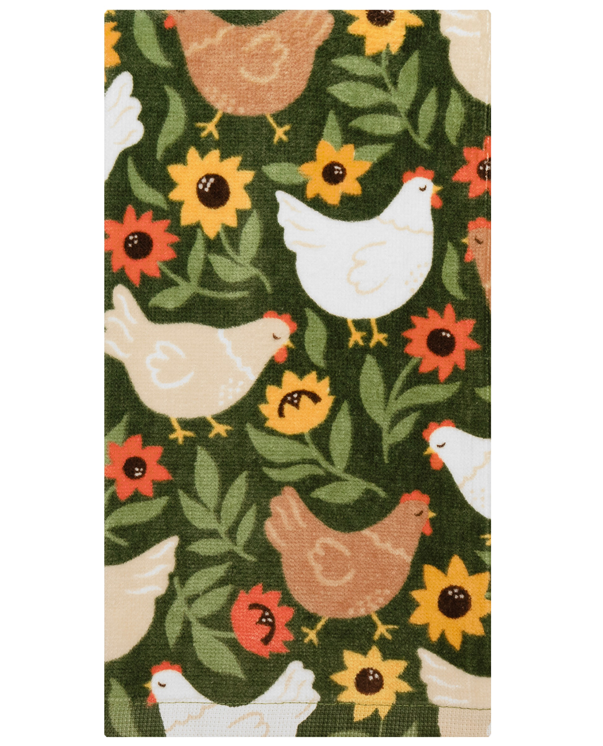 Chicks Dig Flowers Kitchen Towel