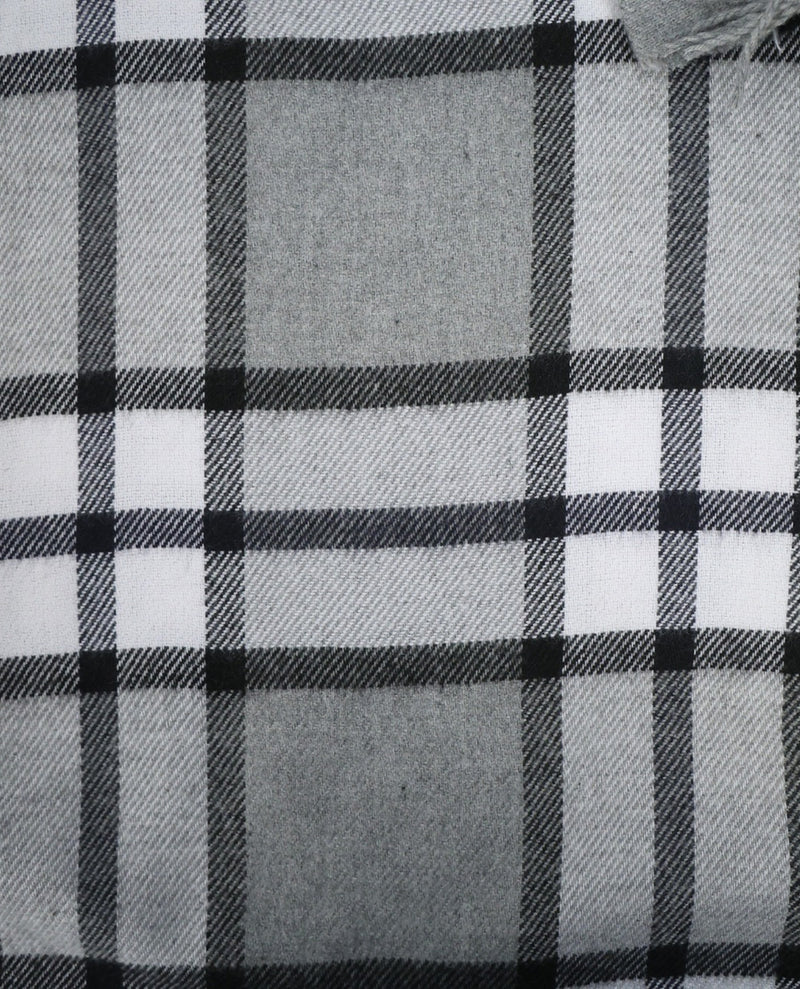 Softer Than Cashmere Navy/Gray Plaid Scarf