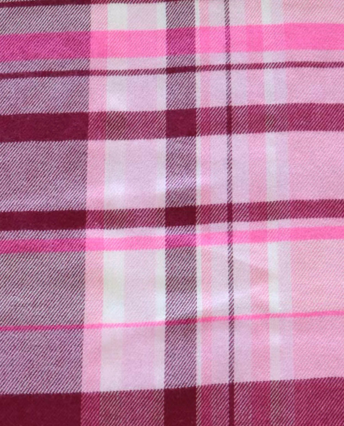 Close-up of pink and purple plaid fabric