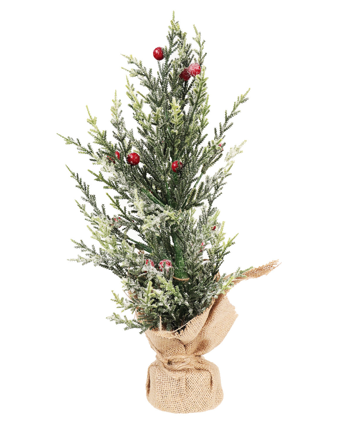 Frosted Tree In Burlap Bag