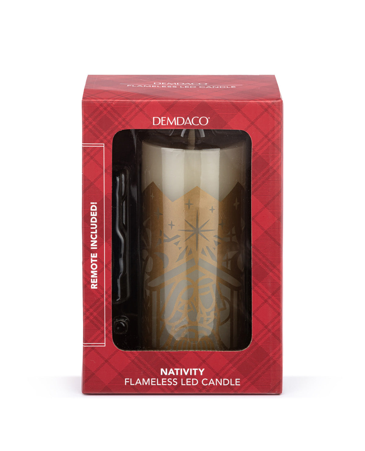 Flameless LED Nativity Pillar Candle