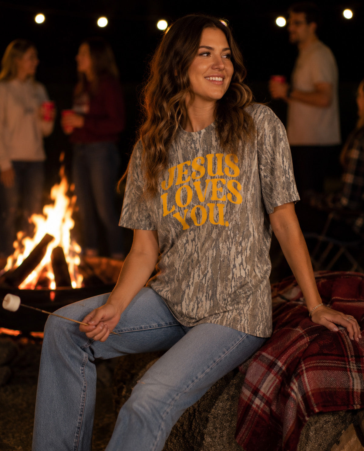 Jesus Loves You Short Sleeve Camo Tee
