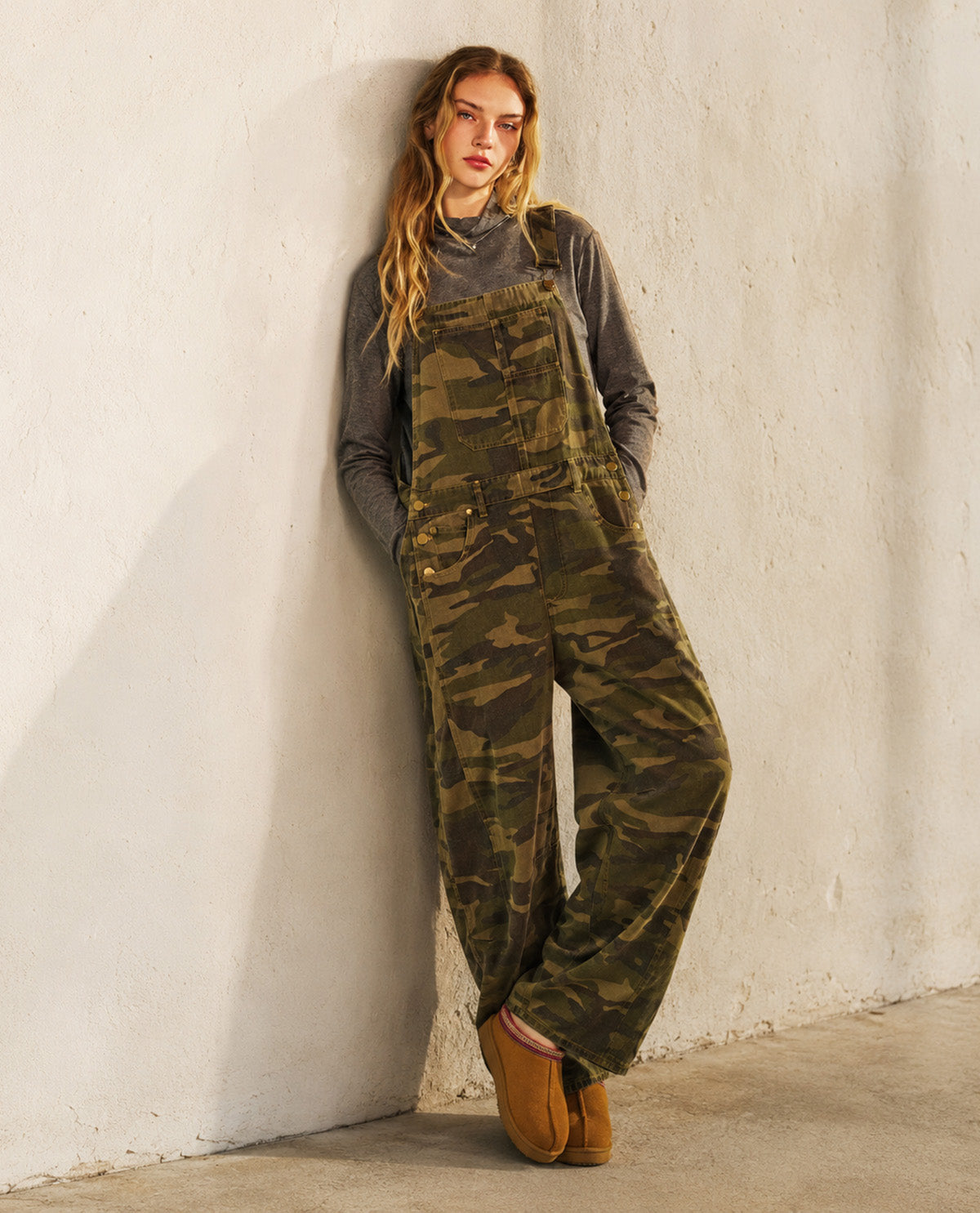 Oddi Washed Camo Overalls