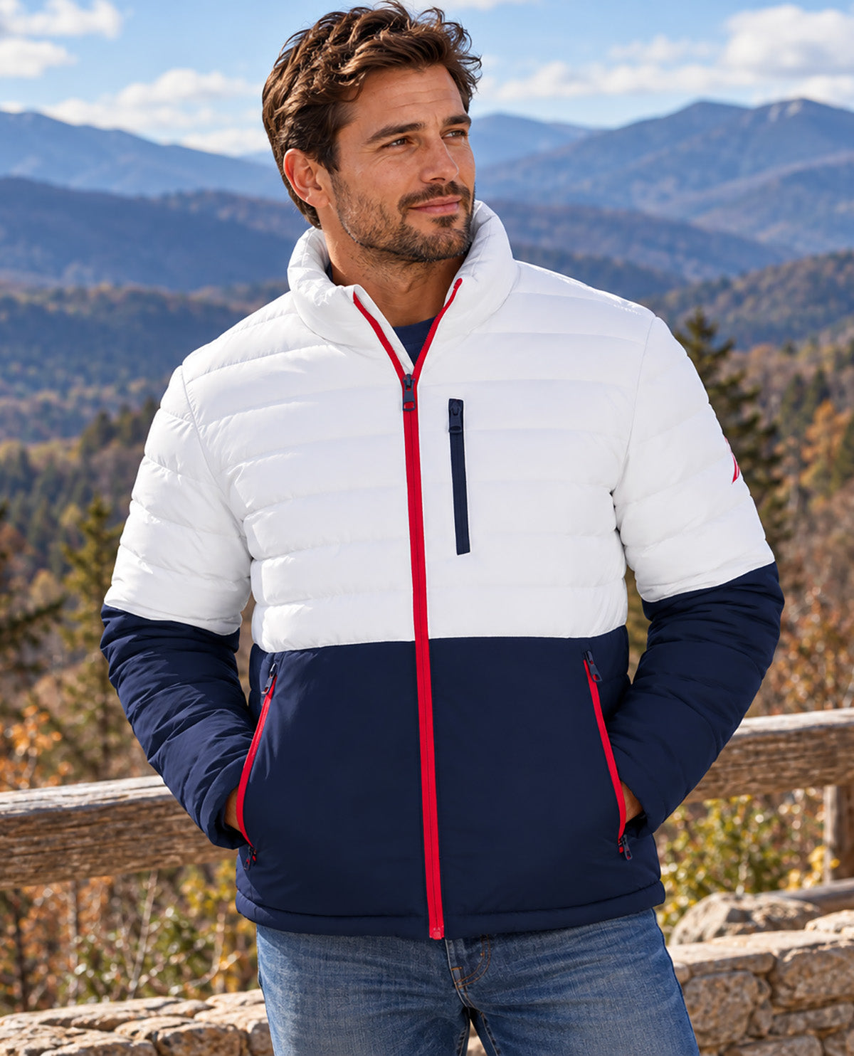 Nautica Quilted Mid Weight Stretch Jacket