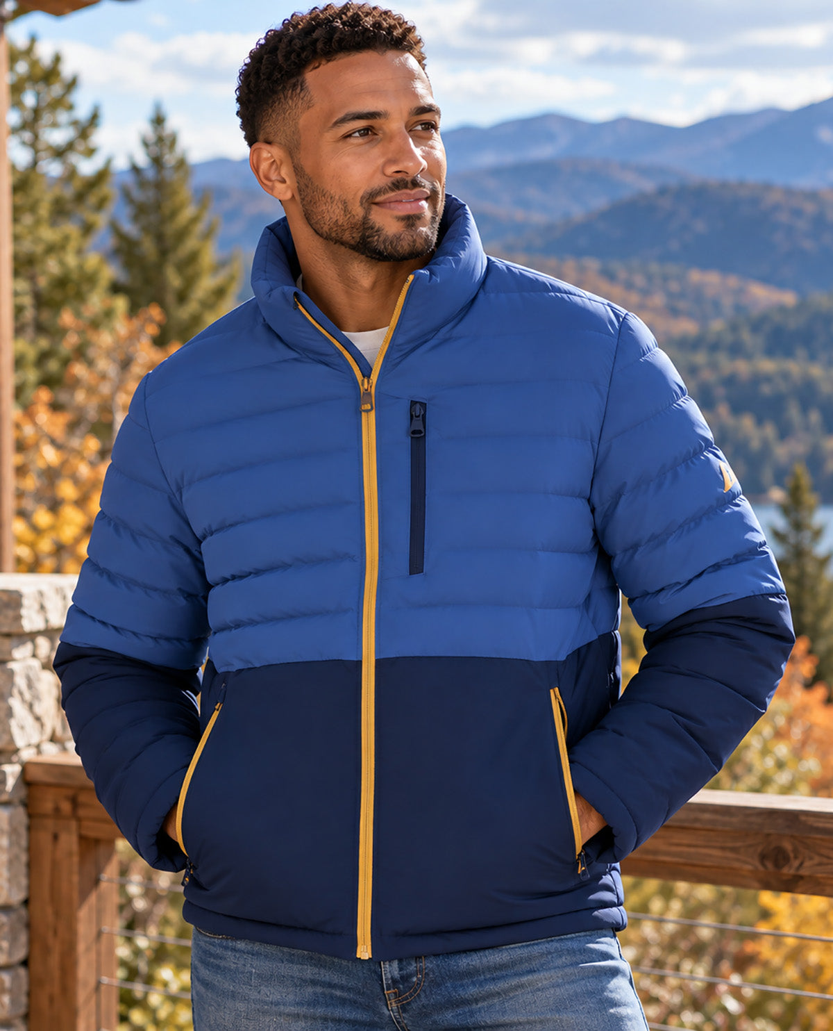 Nautica Quilted Mid Weight Stretch Jacket