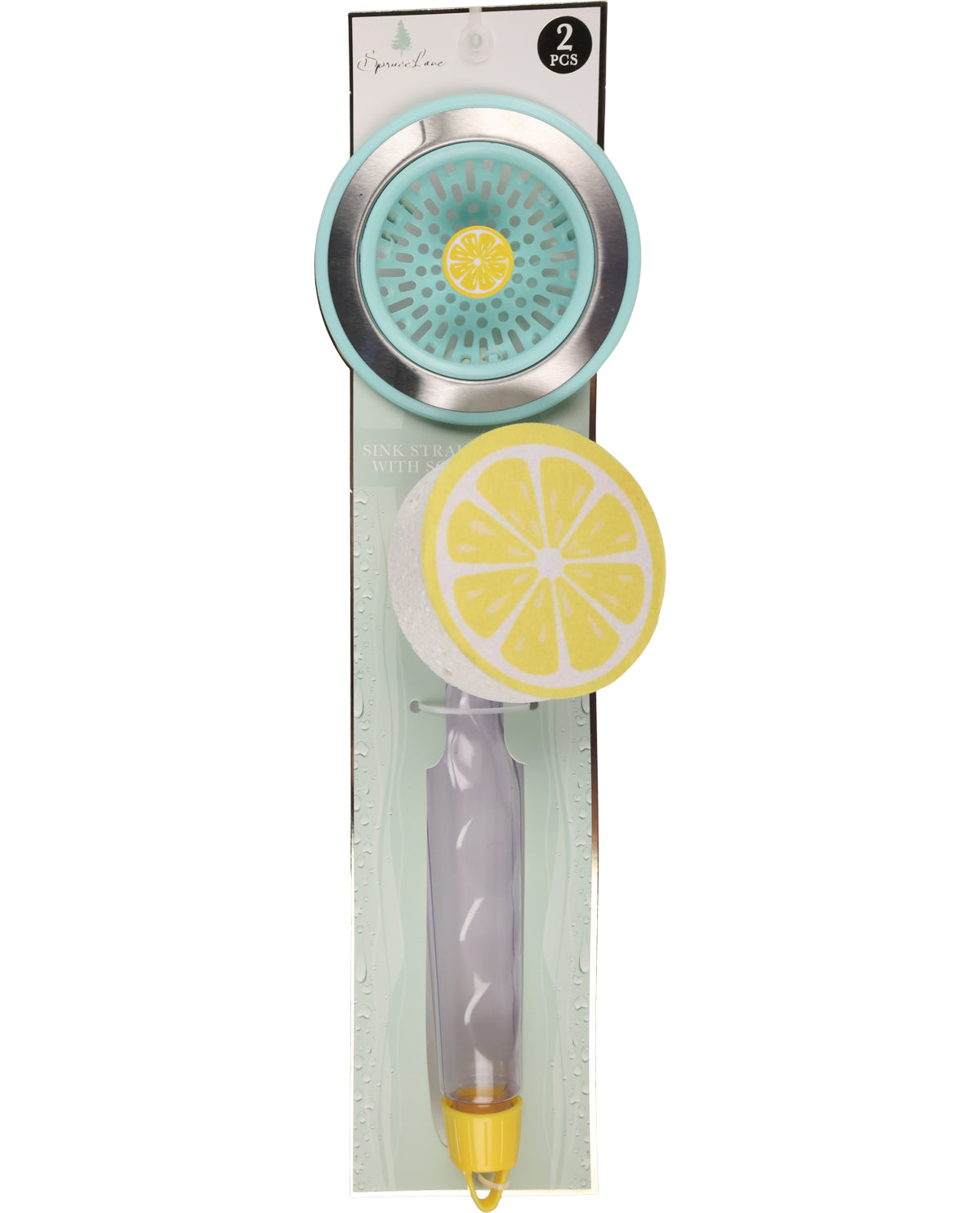 Handheld citrus reamer with lemon design on a white background