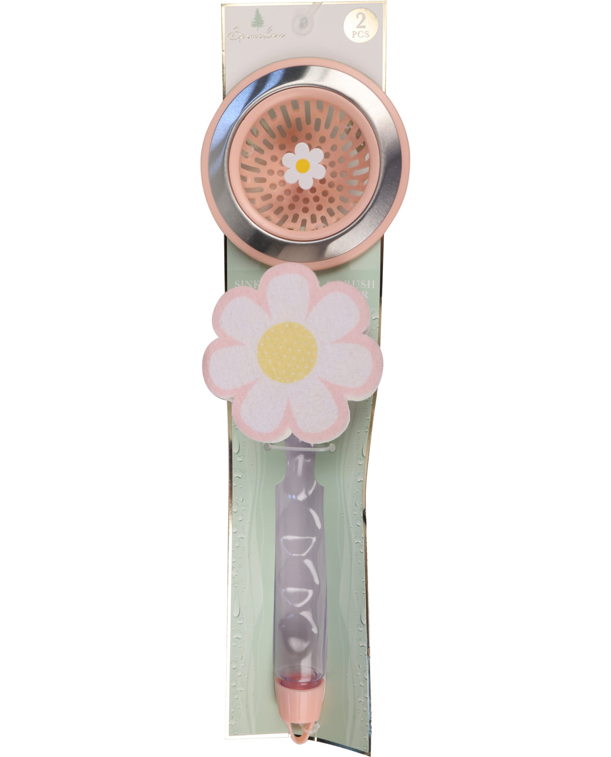 Floral-themed pen with a daisy design in packaging on a white background