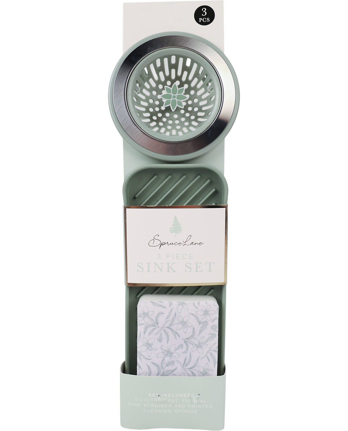 Sage 3 Piece Sponge, Tray & Strainer Set