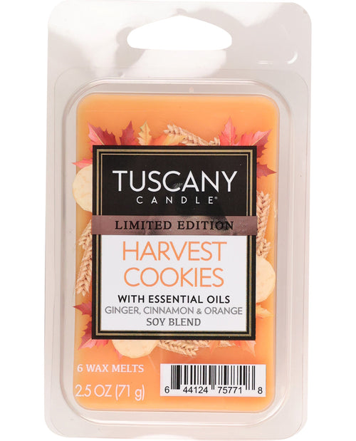 Tuscany Candle Harvest Cookies wax melt package on a white background