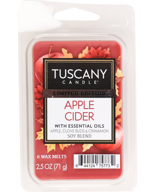 Tuscany Candle Apple Cider wax melt package on a white background