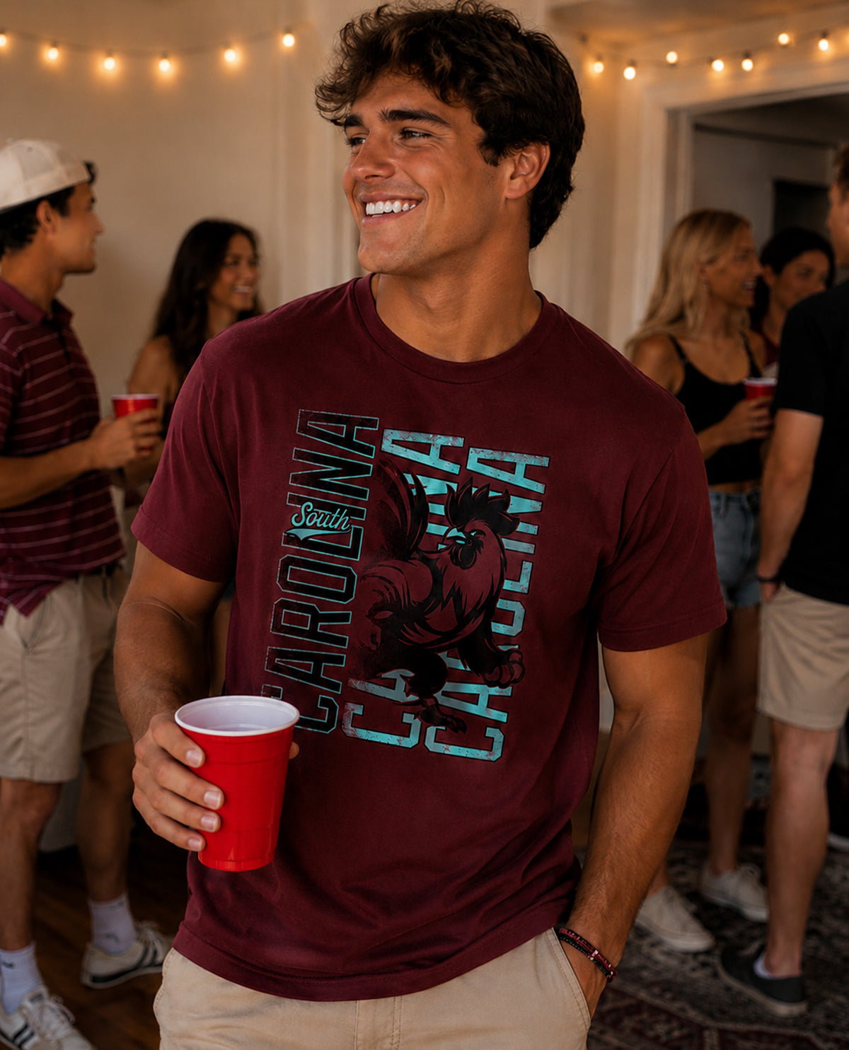 SC Gamecock Stack USC Short Sleeve Tee Garnet