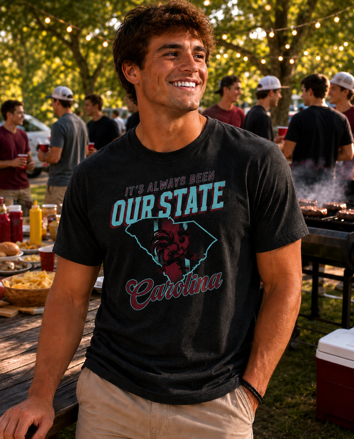 Its Always Been Our State USC Short Sleeve Tee Gray