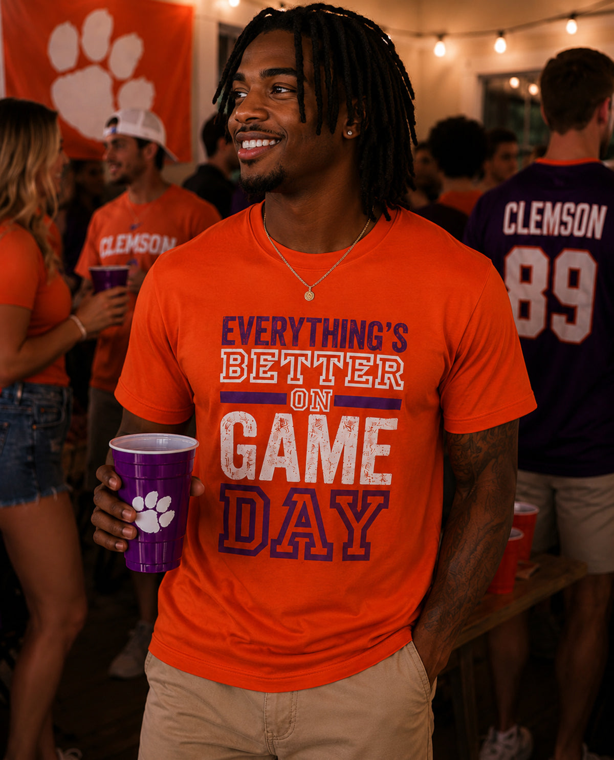 Clemson Everything's Better On Gameday Short Sleeve Tee Orange