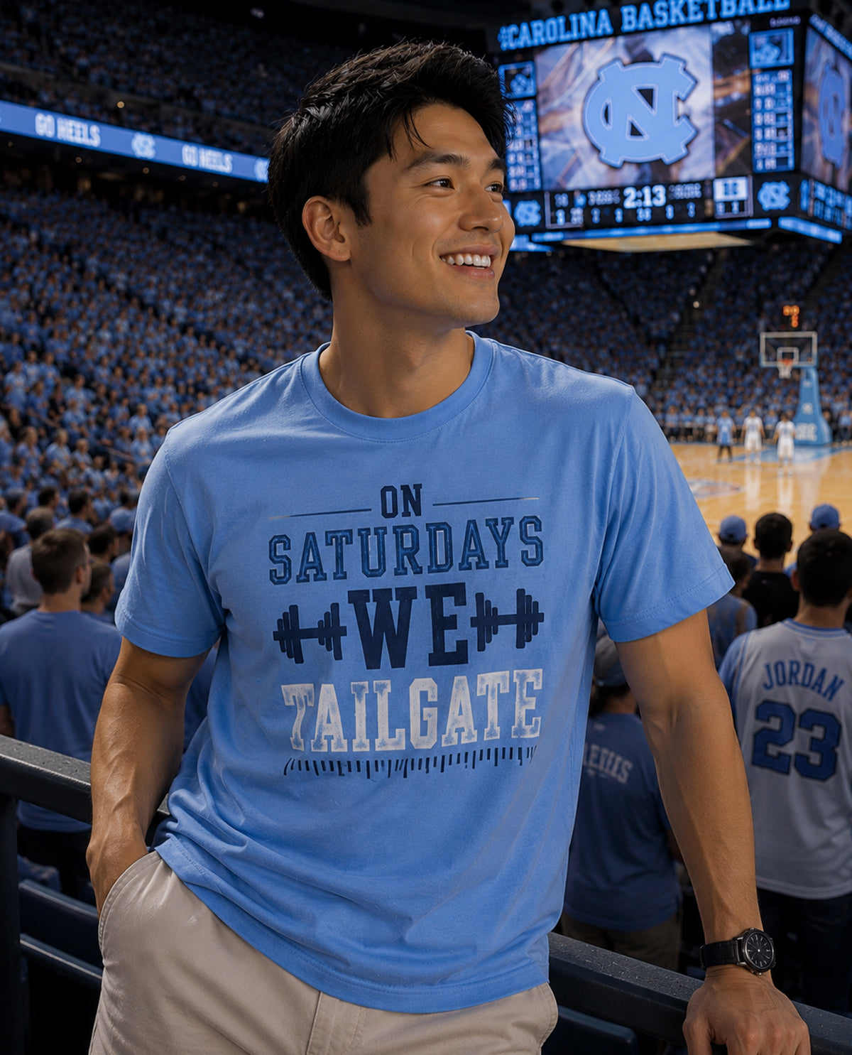 UNC Everything's Better On Gameday Short Sleeve Tee Blue