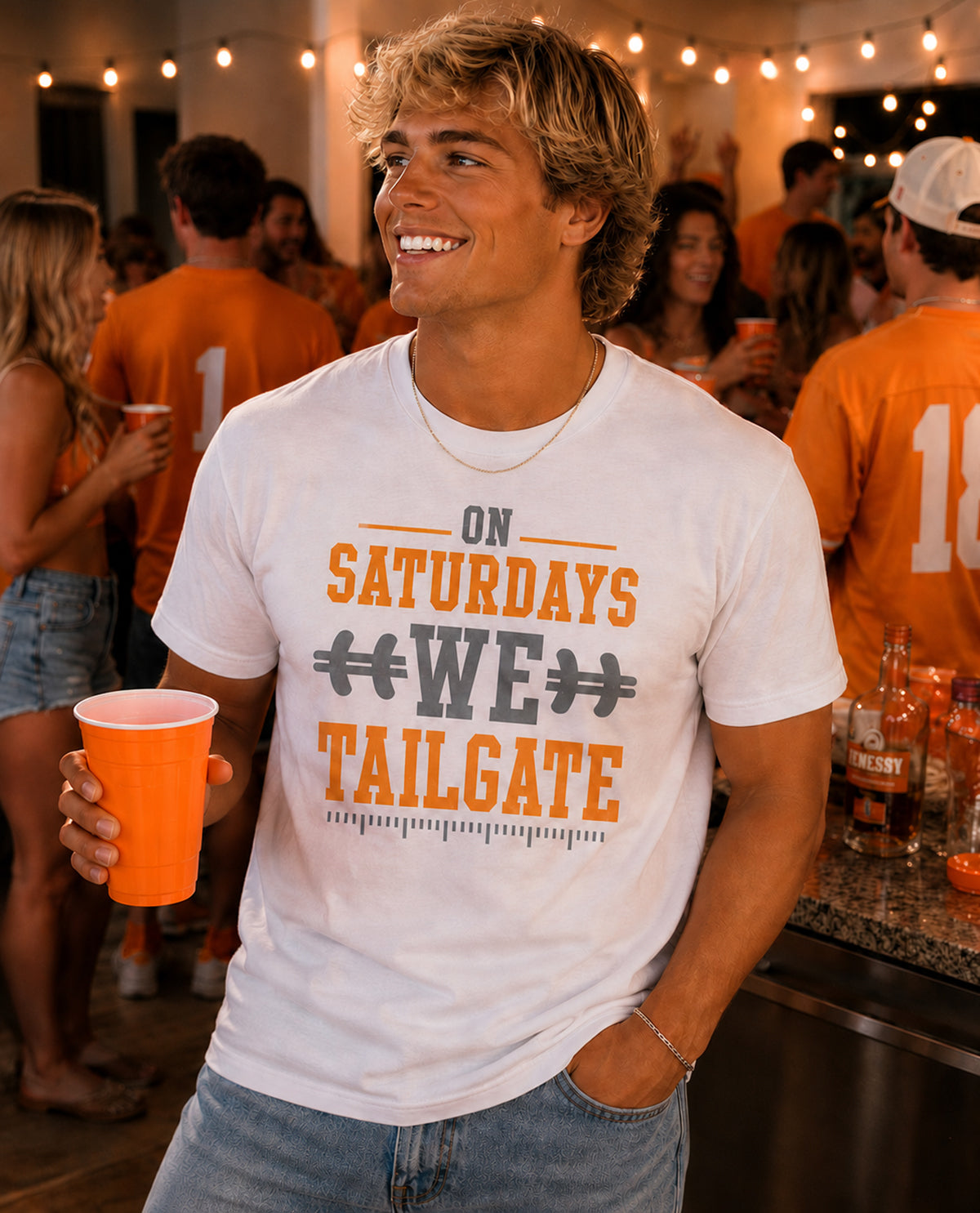 Tennessee On Saturdays We Tailgate Short Sleeve Tee White