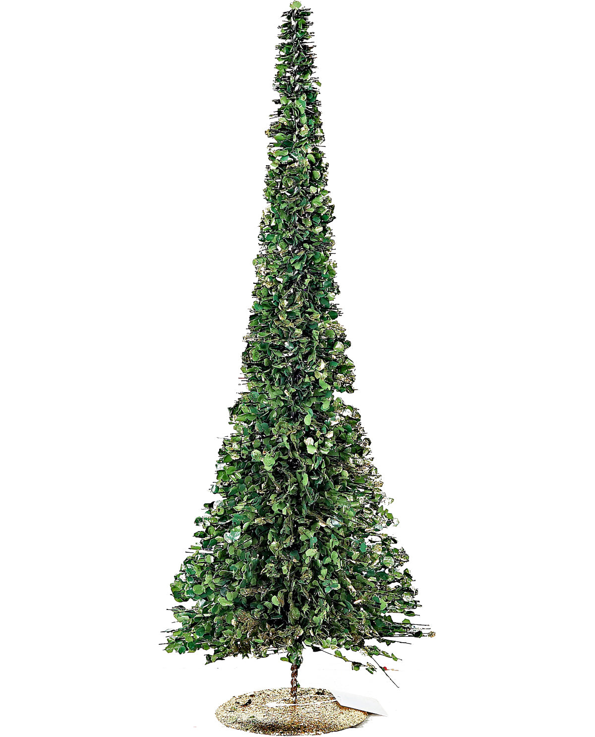 20" Gold Glitter Box Wood Flare Tree
