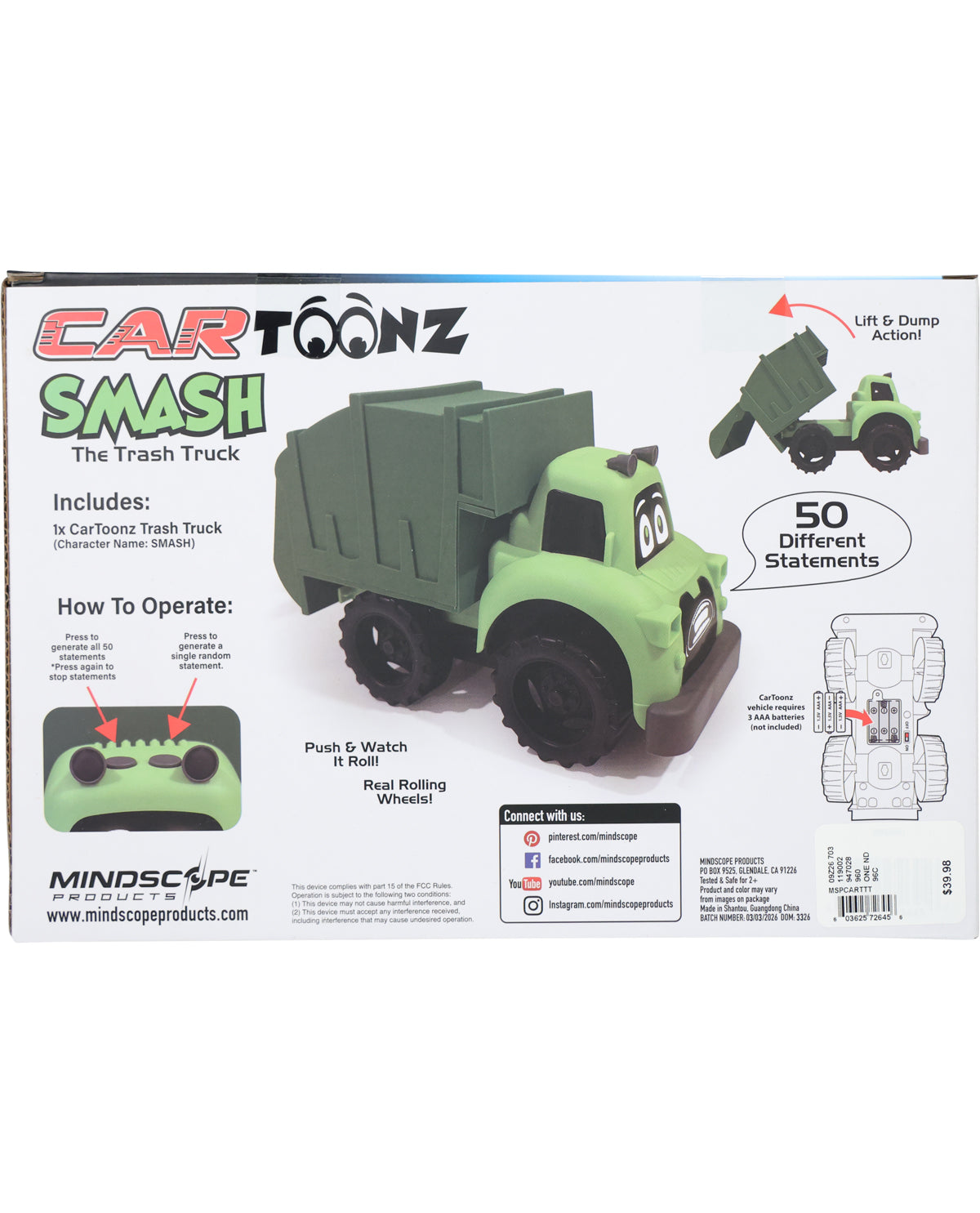 Cartoonz Animat3D Trash Truck