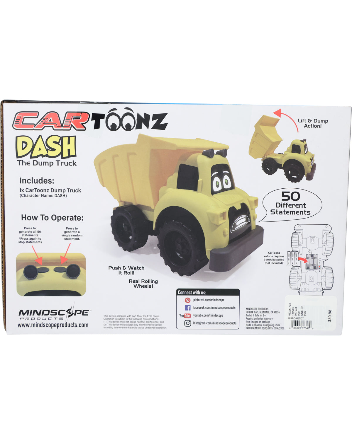 Cartoonz Animat3D Dump Truck