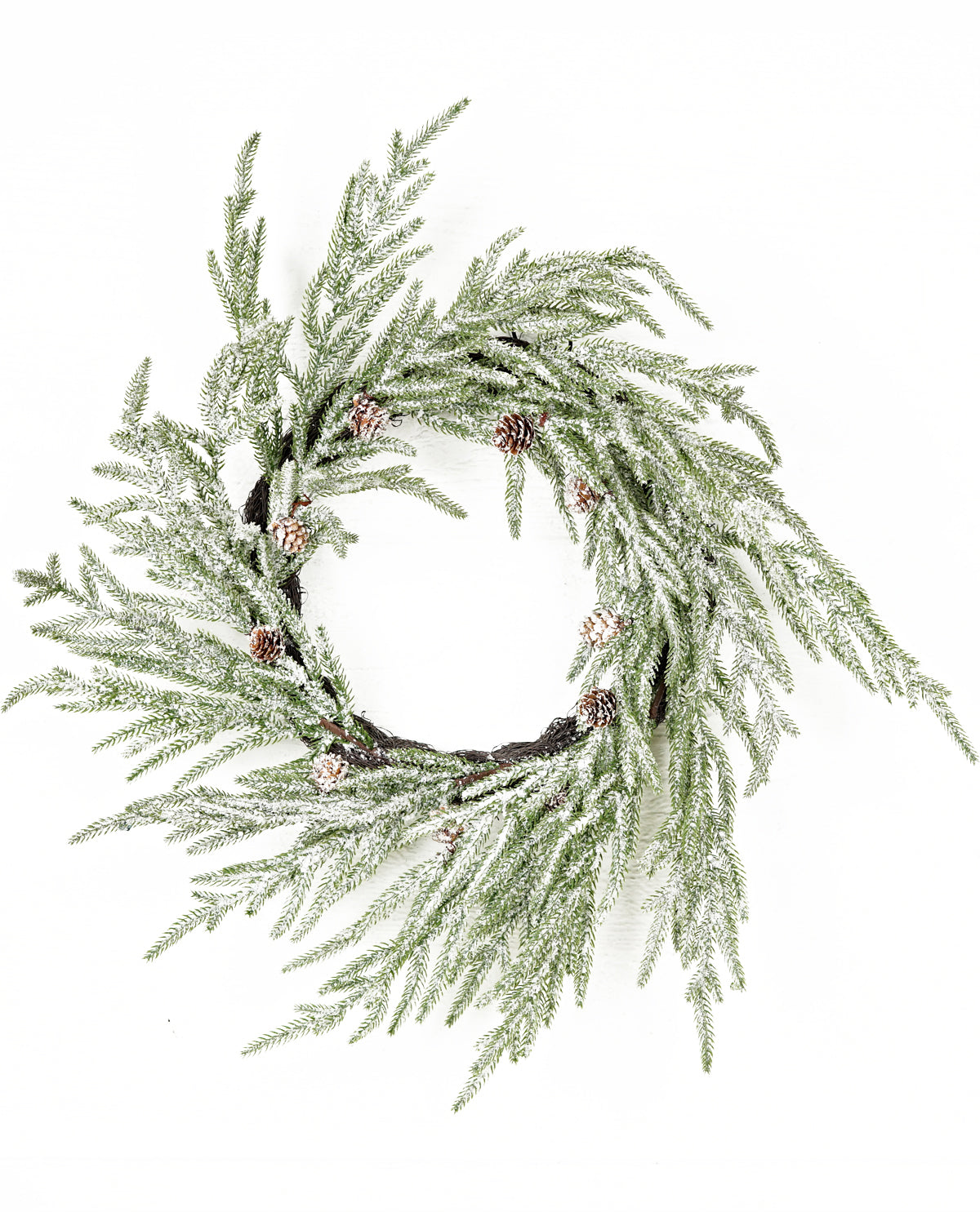 22" Faux Twig Snowy Wreath
