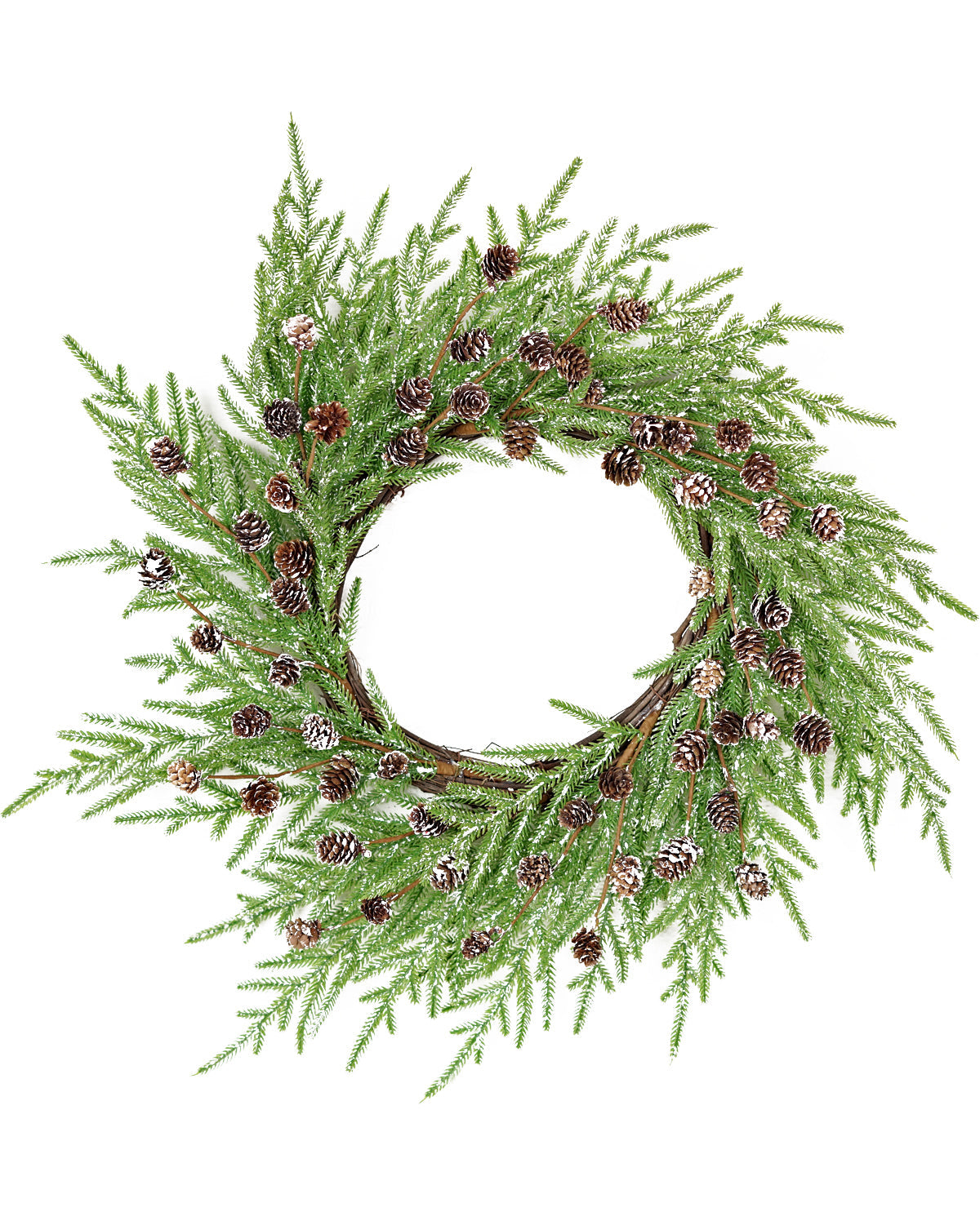 24" Faux Twig Snowy Soft Touch Wreath