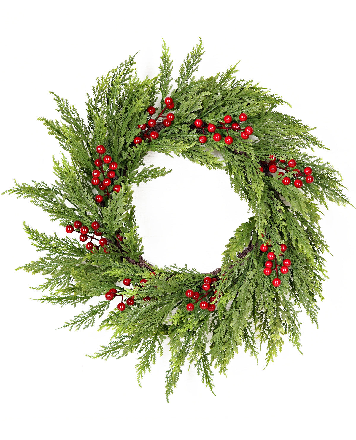 21" Twig & Christmas Berry Wreath