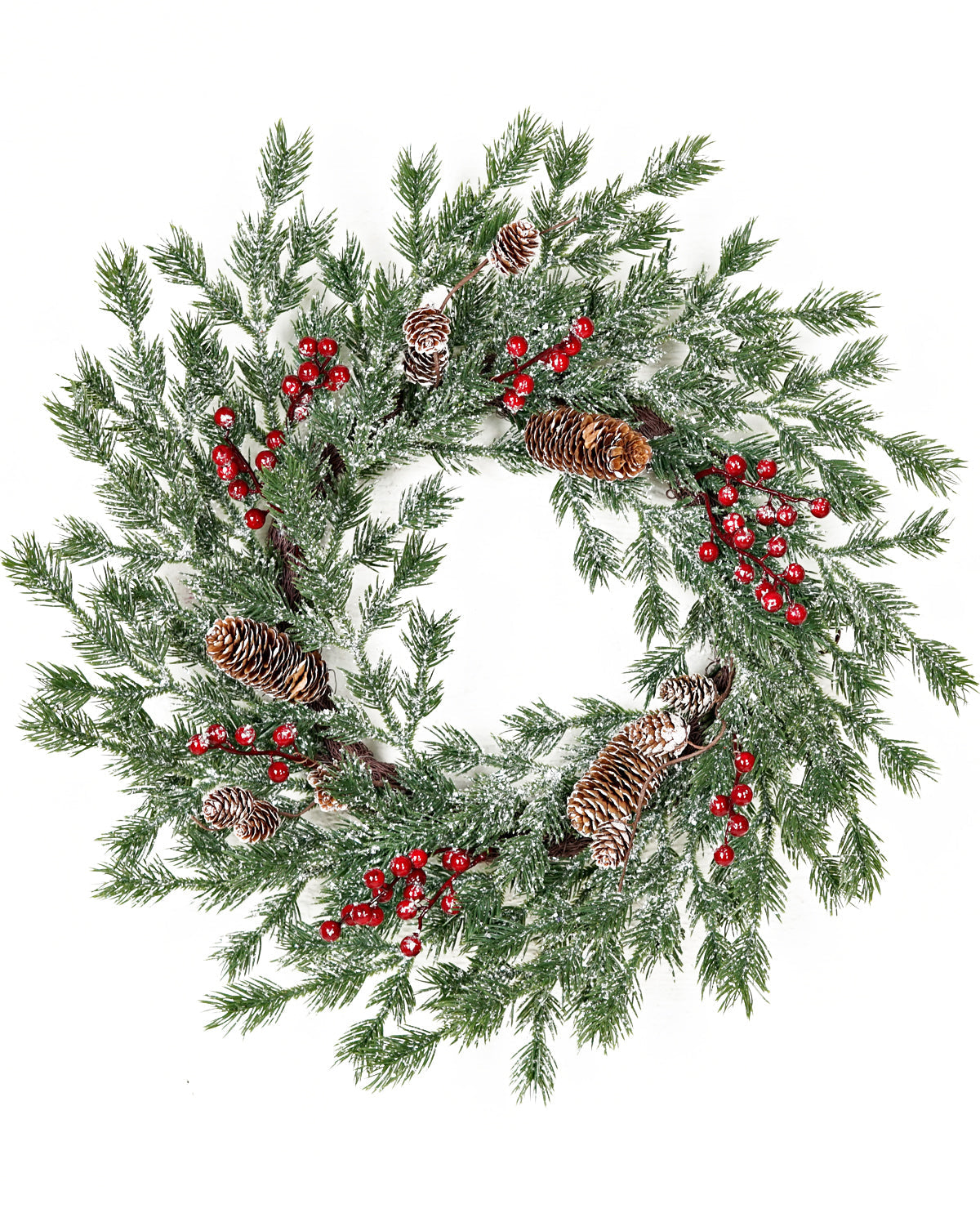 22" Sparkled Noble Pines Wreath