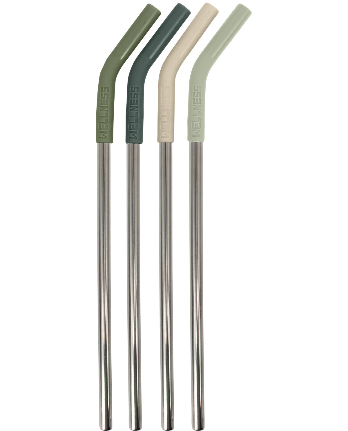 Wellness 4 Piece Loden Reusable Stainless-Steel Straws