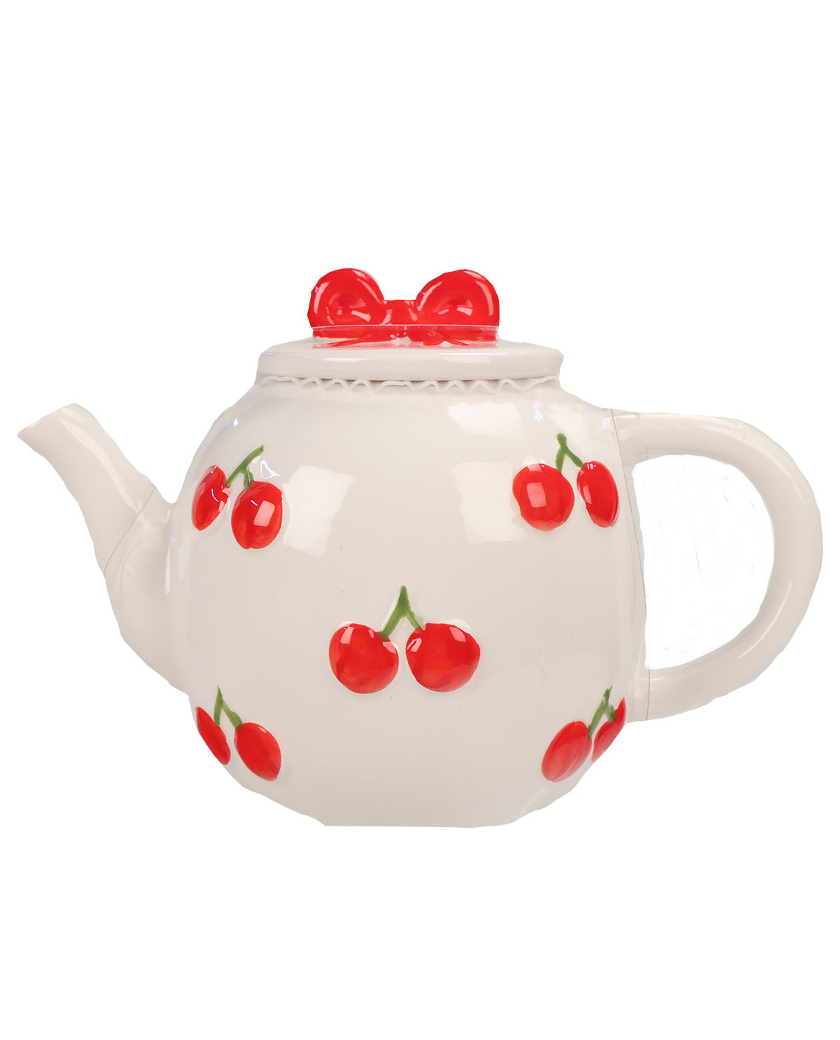 Figural Cherry Teapot With Bow Handle