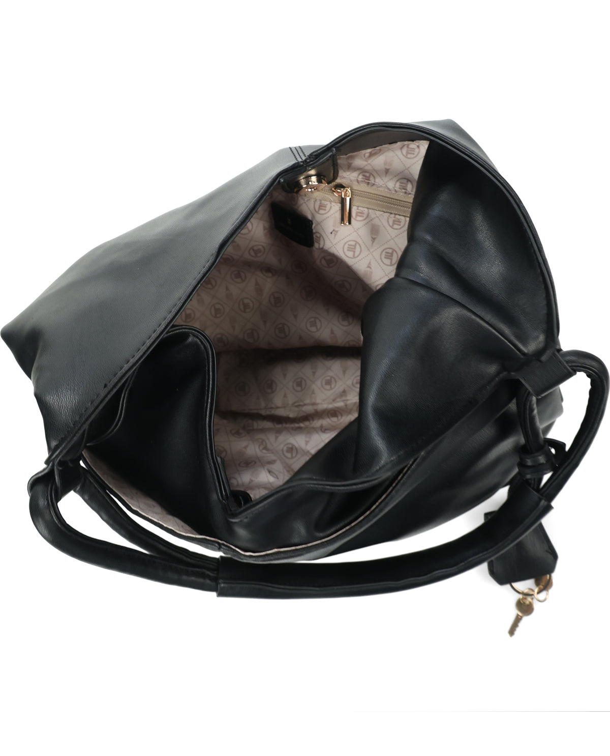 London Fog Leather Origami Tote Bag Black